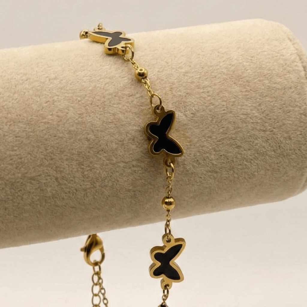 Butterfly Bracelet - Black - aishabanoco
